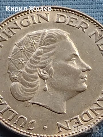 Сребърна монета 2 1/2 гулдена 1963г. Кралица Юлиана Нидерландска 29627, снимка 9 - Нумизматика и бонистика - 42755303