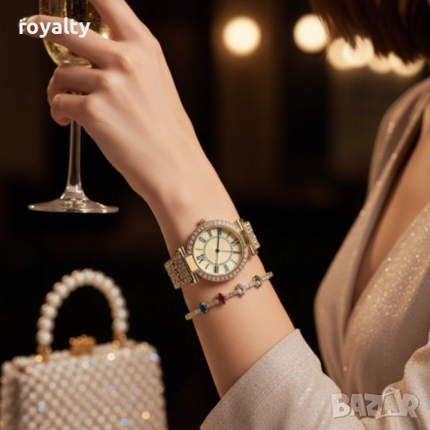 Дамски комплект 3-в-1: Елегантен часовник с две гривни в подаръчна кутия, снимка 5 - Дамски - 52122074