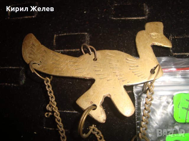 2 СТАРИ МЕСИНГОВИ ПАУНА ОРНАМЕНТИРАНИ РЪЧНО с КАМБАНКИ и ВЕРИЖКИ ВИНТИДЖ ДЕКОРАЦИЯ 7754, снимка 10 - Колекции - 31697329