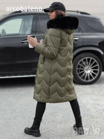 Дамско дълго ватирано зимно яке, 3цвята , снимка 13 - Якета - 48263860