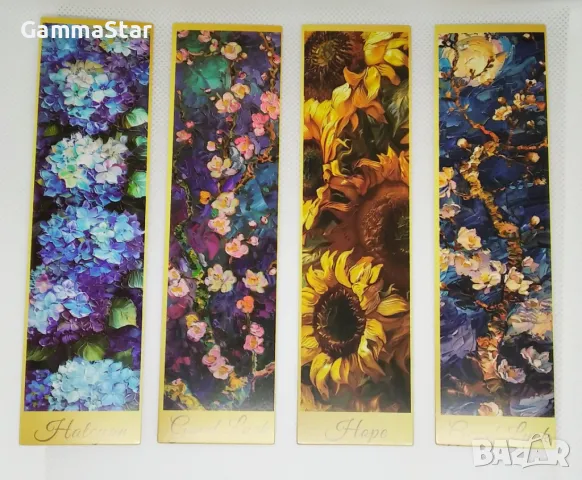 Комплект книгоразделители с цветя 16 бр., снимка 3 - Ученически пособия, канцеларски материали - 48005662