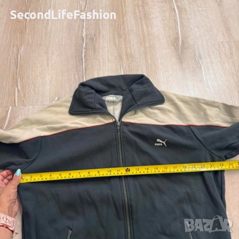 Винтидж спортно яке Puma, мъжко, размер 6 М бежово, тъмносиньо, ретро, снимка 3 - Спортни дрехи, екипи - 52505497