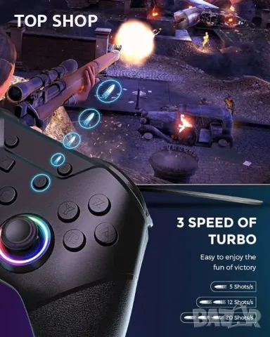 Switch безжичния контролер с макро бутони, снимка 3 - Друга електроника - 48741824