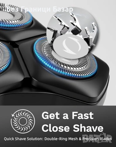 Нова 3 в 1 Мъжка електрическа самобръсначка 4D плаващи глави, бръснене, снимка 3 - Електрически самобръсначки - 53154757