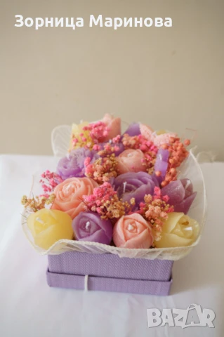 Ароматни букети от свещи, ръчна изработка , снимка 11 - Декорация за дома - 50538090