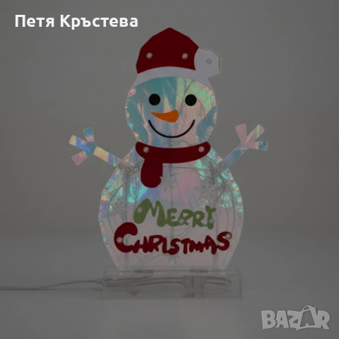 LED светещ снежен човек Merry Christmas, снимка 7 - Декорация за дома - 52289054
