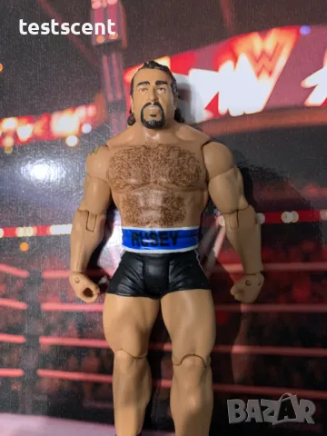 Екшън фигура WWE Rusev Miro Русев Миро blue Мачка Mattel figure играчка, снимка 5 - Фигурки - 48450667