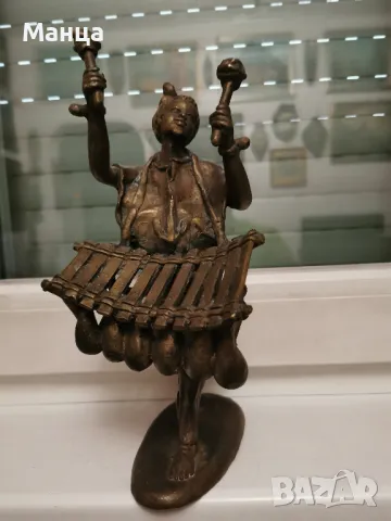 Африканска бронзова статуетка, снимка 3 - Антикварни и старинни предмети - 49525175