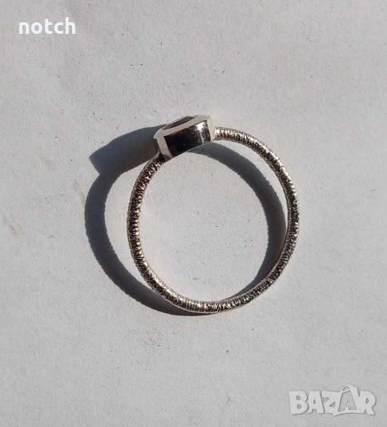 Пръстен бяло злато с гранат, снимка 9 - Пръстени - 30094012