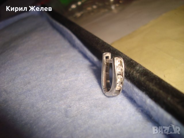 СТАРА СРЕБЪРНА СКЪПОЦЕННА АНГЛИЙСКА ОБЕЦА СРЕБРО 925 с ФАСЕТ - ЦИРКОНИ 27246, снимка 7 - Обеци - 36847769