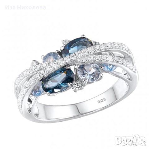 Сребърни пръстени с марказит, рубин, изумруд, сапфири, кристали, аметист, смарагд,, снимка 15 - Пръстени - 34818980