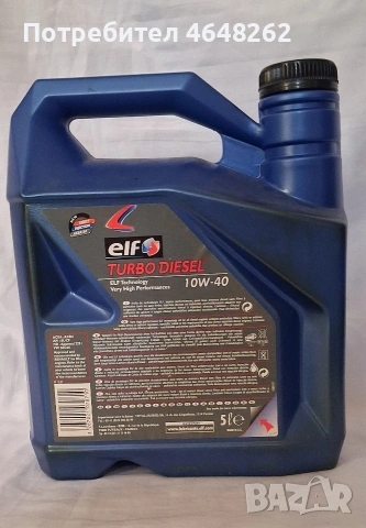 Моторно масло Elf Turbo Diesel 10W-40 5л. , снимка 2 - Аксесоари и консумативи - 54091958