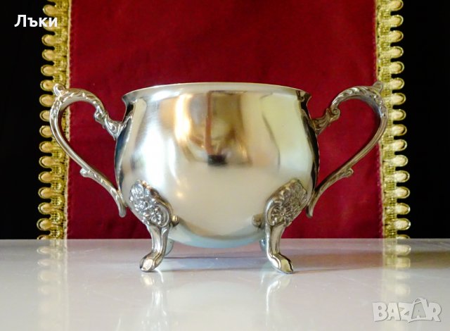 Посребрена захарница,чаша от бронз