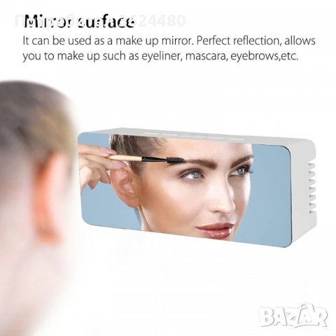 Настолен LCD дигитален часовник с термометър и огледално покритие на дисплея, снимка 8 - Други - 40040666