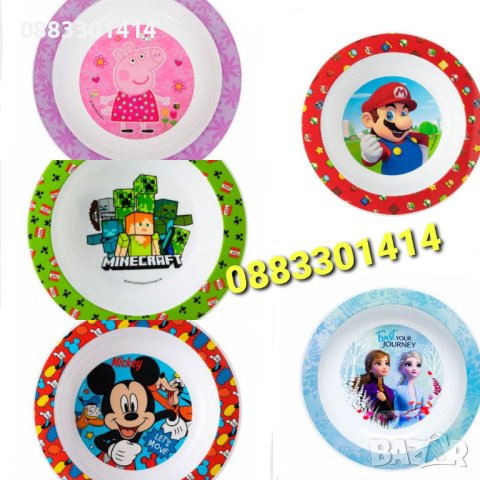 Детска чиния Еднорог, Пепа Пиг, Супер Марио, Спайдермен и др. , снимка 1 - Други - 42612533