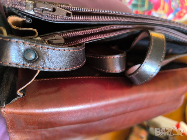 вносна италианска кожена чанта с дълга дръжка, снимка 4 - Чанти - 52971079