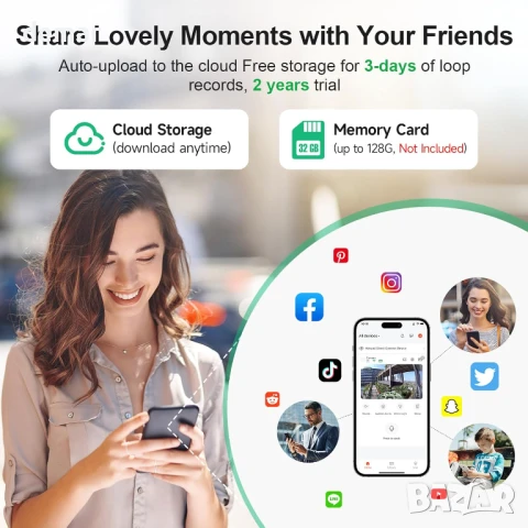 Rkdely интелигентна хранилка за птици с камера и соларна батерия, 3МР, снимка 6 - Камери - 50909851