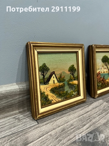 Малка маслена картина, комплект от три, снимка 6 - Картини - 52814096