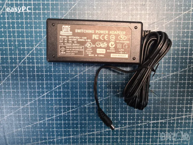 Оригинален захранващ адаптер GME GFP-241DA-1220 12V 2.0A, снимка 2 - Друга електроника - 49299319