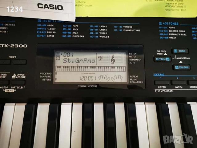 синтезатор клавир CASIO CTK-2300 пиано с 5 октави плътни клавиши и USB , снимка 6 - Синтезатори - 53949246