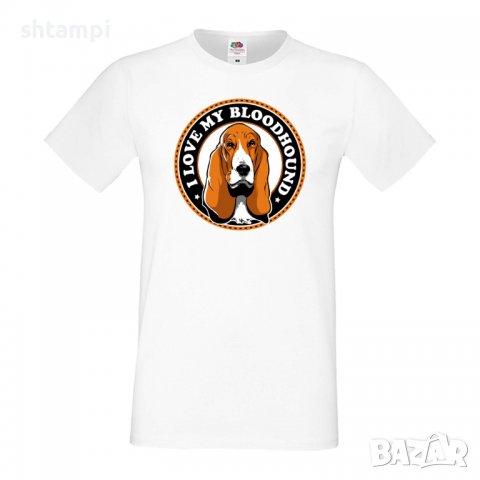 Мъжка тениска I Love My Bloodhound 1 Dog,Куче, животно,подарък,изненада, снимка 2 - Тениски - 36932864