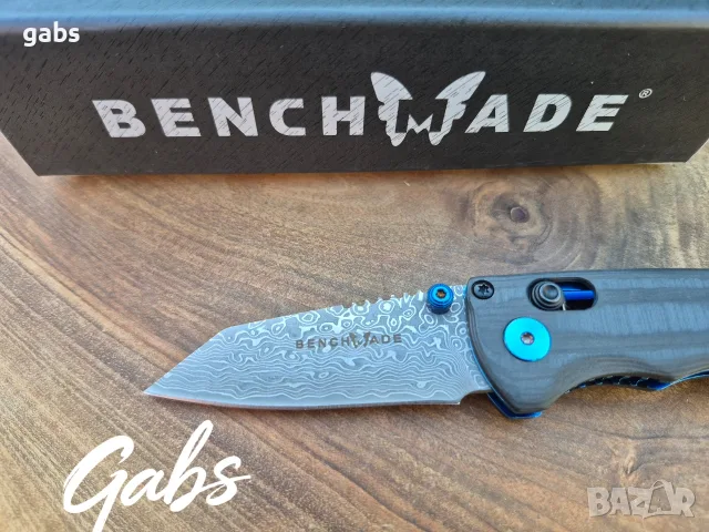 Сгъваем нож Benchmade Full Immunity 290-241 Gold Class,CPM Damaskus,Carbon, снимка 5 - Ножове - 55742947