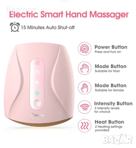 Безжичен електрически масажор за ръце за артрит и карпален тунел, терапевтичен масажор с 6 нива с то, снимка 2 - Масажори - 52257671