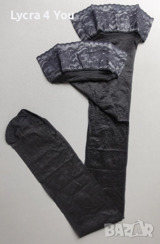 M/L нови черни луксозни силиконови чорапи, снимка 5 - Бельо - 52384178