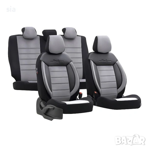 Тапицерия за кола с ортопедичен дизайн Comfortline, Калъфи за седалки, сив