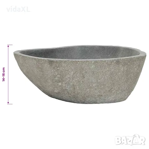 vidaXL Мивка от речен камък, овална, (37-46)x(29-36) см, снимка 8 - Мивки - 56146081