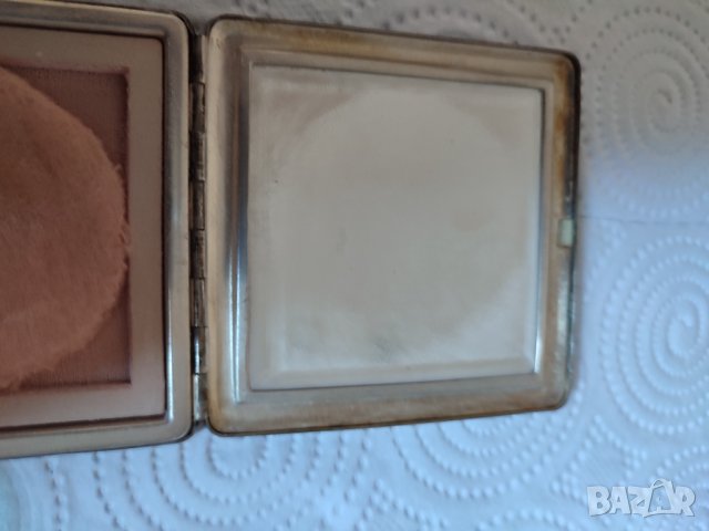 Стара внос холандия посребрена кутийка пудра вносна, снимка 1