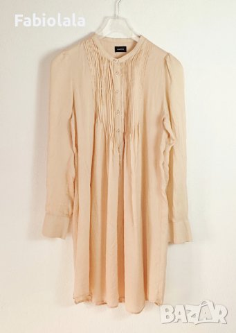 "Whiite" long silk shirt L