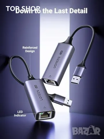 Нов UGREEN Портативен USB Ethernet адаптер за PC, Switch, Xbox, Surface Pro, снимка 3 - Друга електроника - 49292048