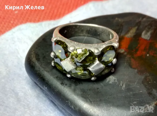ШАРМАНТЕН СКЪПОЦЕНЕН СРЕБЪРЕН ПРЪСТЕН МАТИРАНО СРЕБРО 925 с ЮВЕЛИРНО ФАСЕТИРАН ПЕРИДОТ ОЛИВИН 42680