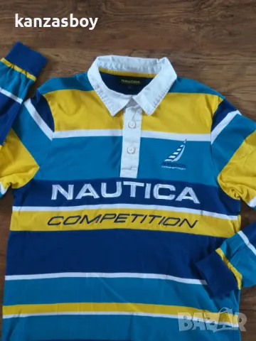 nautica competition striped rugby shirt - страхотна мъжка блуза КАТО НОВА L, снимка 5 - Блузи - 47513817