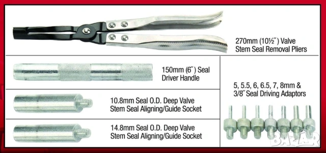 UNITOOL Професионален К-т 11-в-1 ИНСТРУМЕНТИ Клещи и Принадлежности за Смяна Гумички Клапани БАРТЕР, снимка 2 - Куфари с инструменти - 54128998