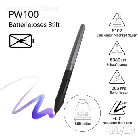 HUION Графичен Таблет 10x6.25 инча 8192 натиск на писалката 28 бързи клавиша, снимка 2 - Таблети - 54009196