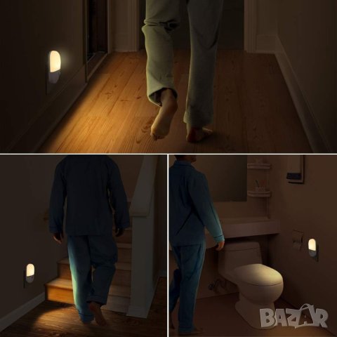 LED нощна светлина със сензор комплект от 2 броя ELN-095, снимка 4 - Други - 42820560