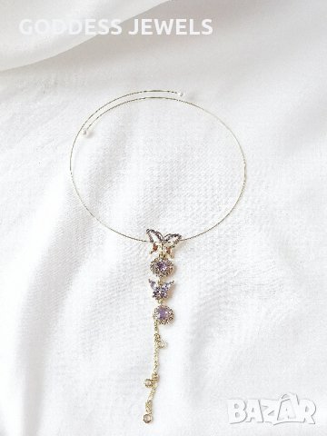 Чокър Purple Butterfly 357, снимка 2 - Колиета, медальони, синджири - 31476230