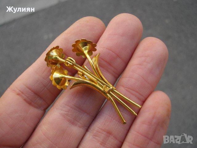 СТАРА ПОЗЛАТЕНА БРОШКА, снимка 6 - Антикварни и старинни предмети - 44199297