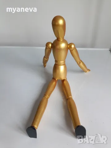 Златист, дървен , образователен манекен. , снимка 3 - Образователни игри - 48105349