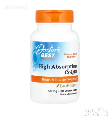 Коензим Q10 Doctor's Best, High Absorption CoQ10 with BioPerine®, 100 mg, 120 Veggie Caps