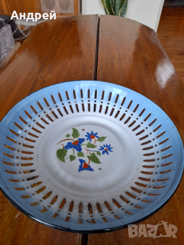 Стара емайлирана чиния,фруктиера #7, снимка 2 - Други ценни предмети - 44760190