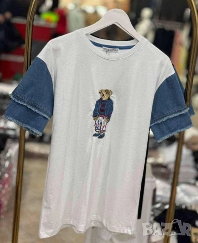 тениска с деним акцент 