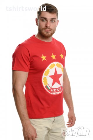 Нова мъжка тениска с дигитален печат на футболния отбор ЦСКА (CSKA) в червен цвят, снимка 5 - Тениски - 37663702