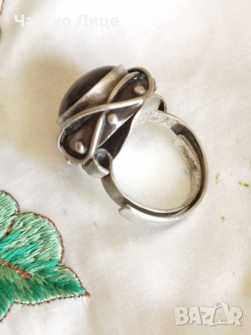 Старинен Царски Регулируем Пръстен със Зелен Камък., снимка 2 - Пръстени - 38461621