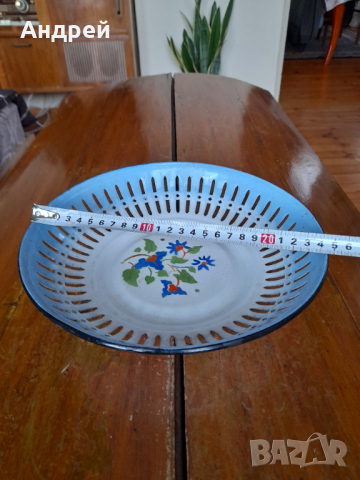 Стара емайлирана чиния,фруктиера #7, снимка 3 - Други ценни предмети - 44760190