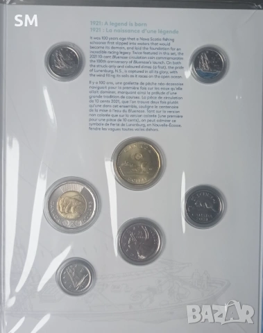  7-монетен комплект 2021 Canada Bluenose в луксозна опаковка , снимка 2 - Нумизматика и бонистика - 53900869