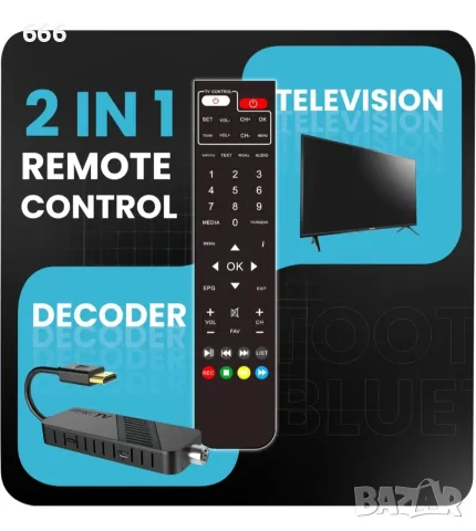 HD-line Цифров ефирен DVB-T2 2024 Full HD 1080P декодер, Bluetooth дистанционно, снимка 4 - Приемници и антени - 56108158