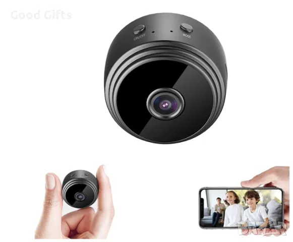 Wi-fi Мини Безжична Камера А9 Smartis, Full HD, Нощно виждане 1080P HD, снимка 2 - HD камери - 47507444
